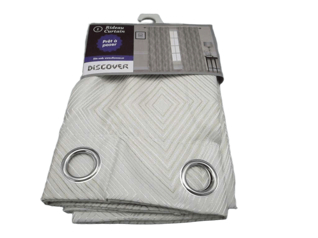Curtain With 8 Round Rings Silver Brass 100% Polyester 165 Gsm