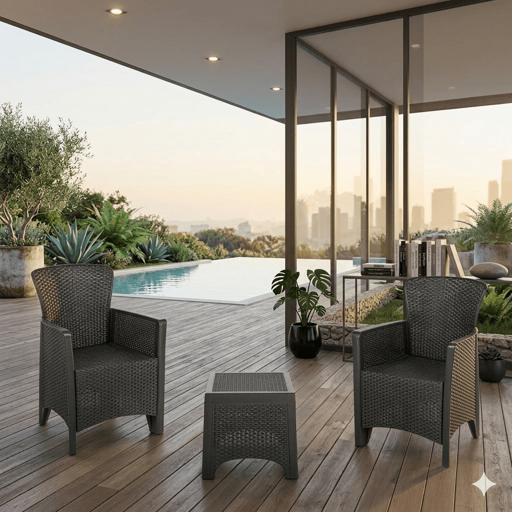 Sofa Outdoor 1+1+ Table Brown51.3*38.2*85.5