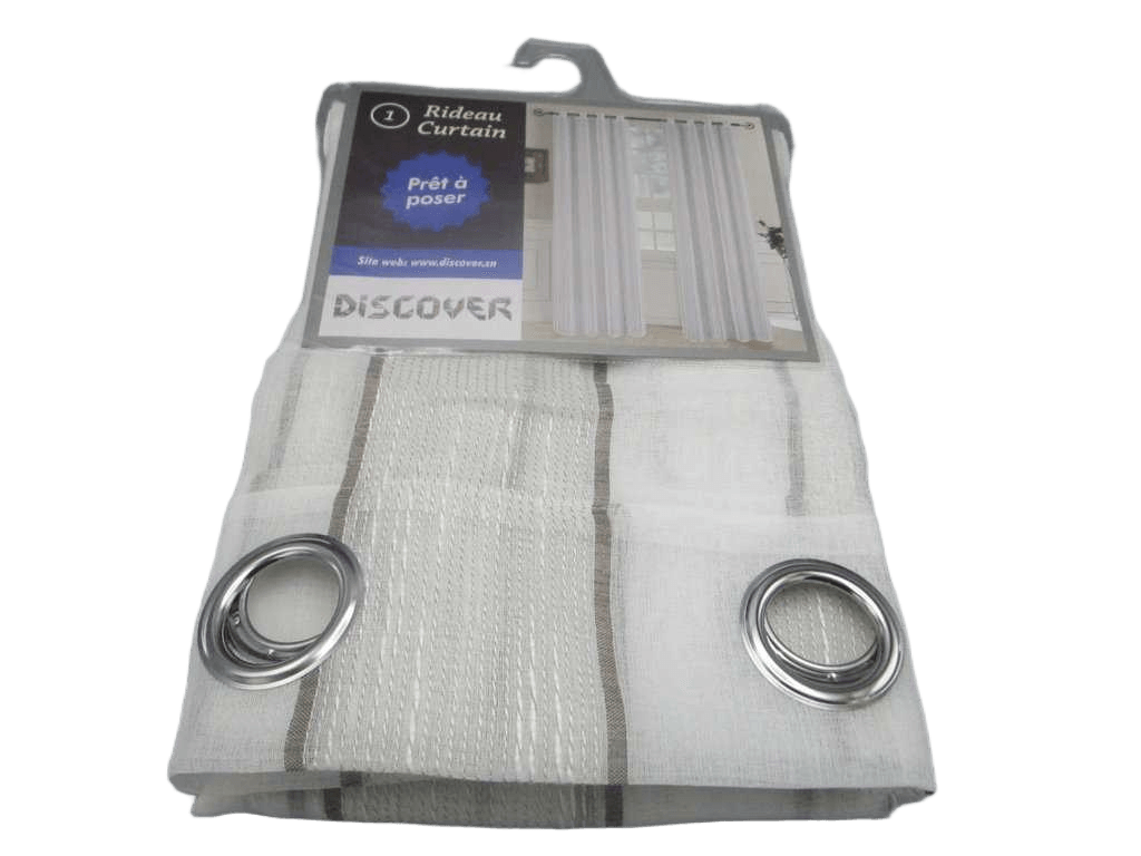 Curtain, 8 Rings Silver 100% Polyester Gsm: 106g