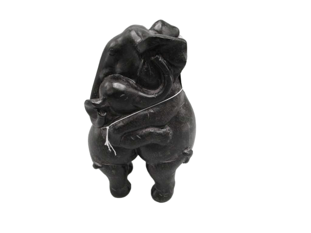 Elephant Hugging Black 16cm
