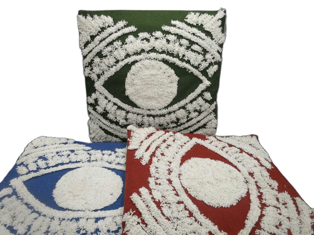 Cushion 100% Coton - Square "isama" 3 Couleurs Assorties 45x45cm