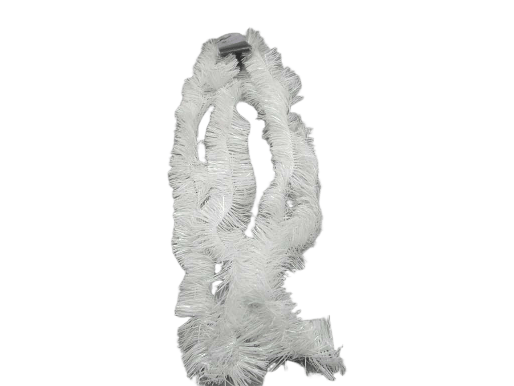 Christmas Holo Tinsel 50x4x2m White