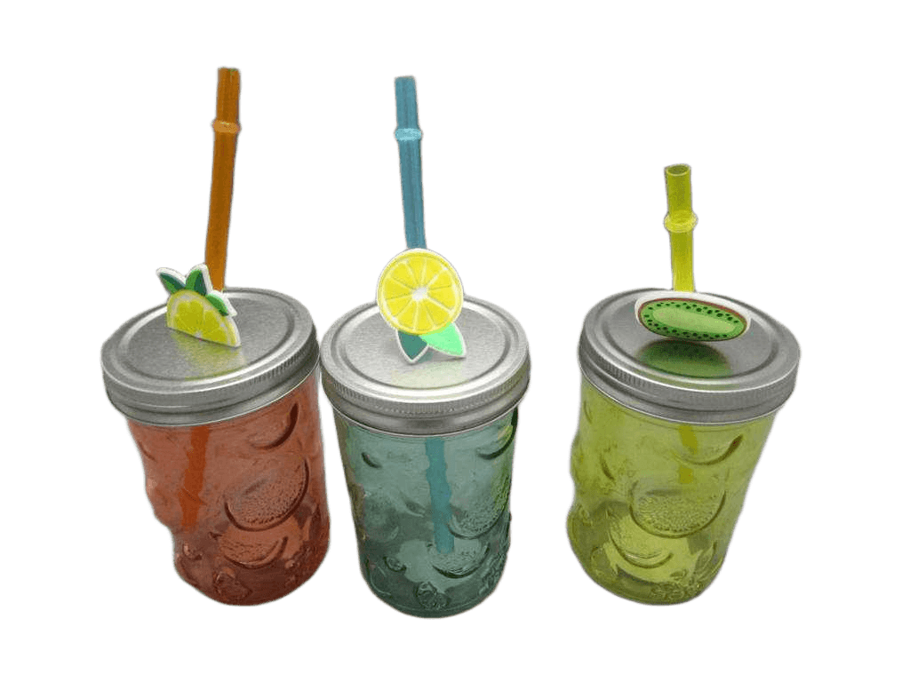 Glass With Straw 500ml - 3a