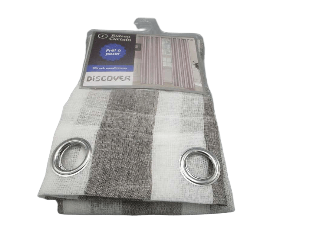 Curtain, 8 Rings Silver 100% Polyester Gsm: 140g