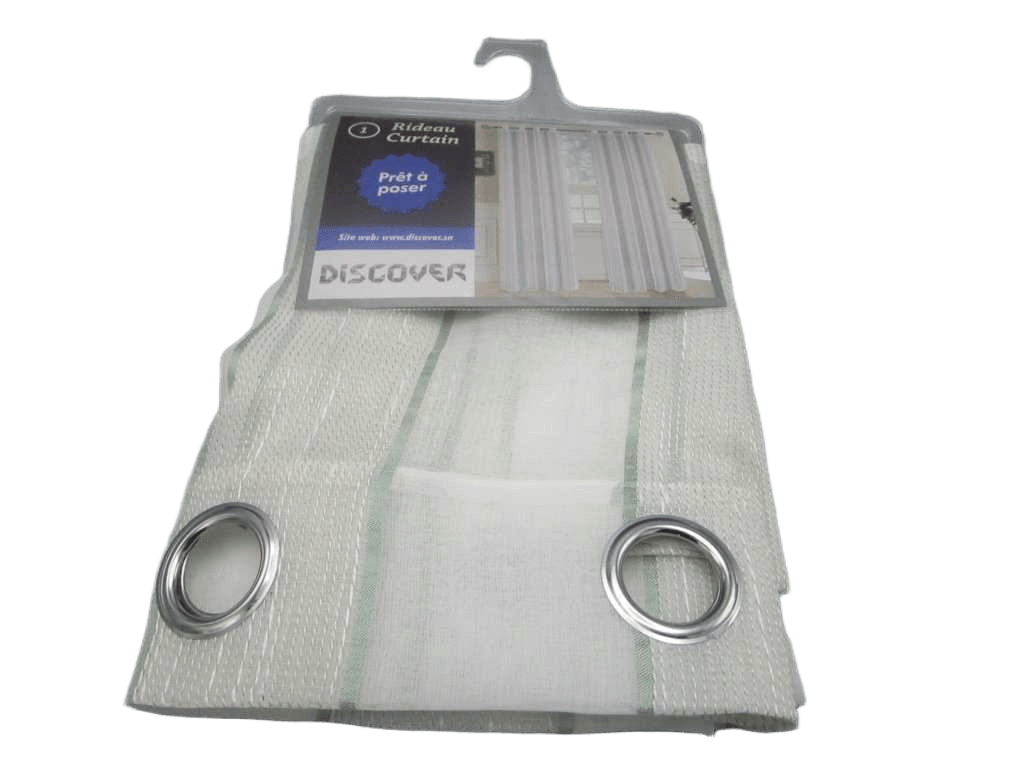 Curtain, 8 Rings Silver 100% Polyester Gsm: 106g