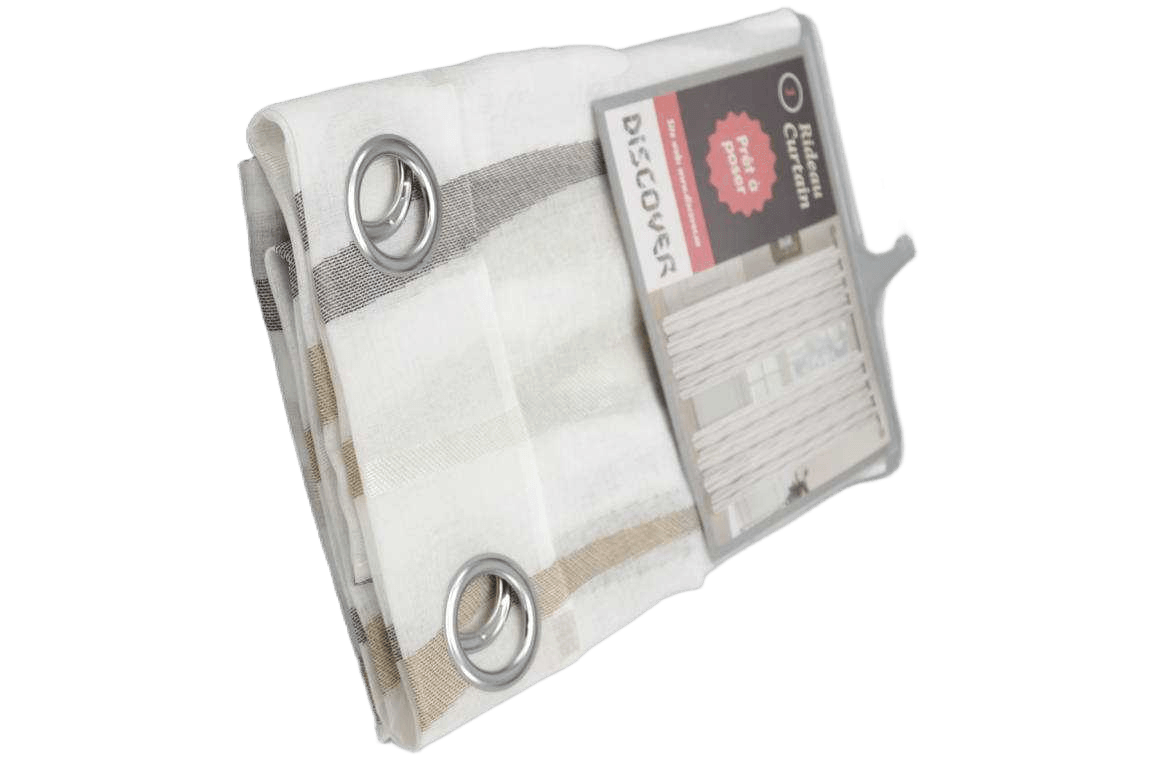 Curtain, 8 Rings Silver 140*270 Brown 1cl=