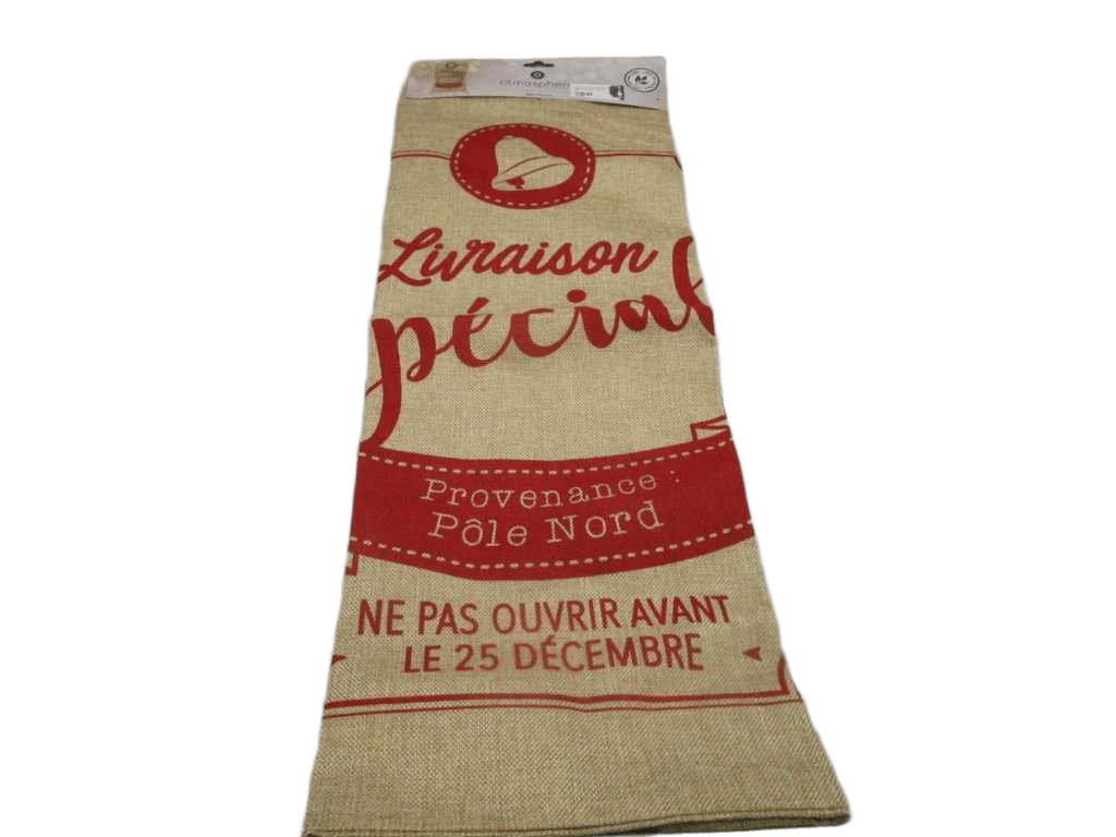 Bag Christmas Jute Red And White