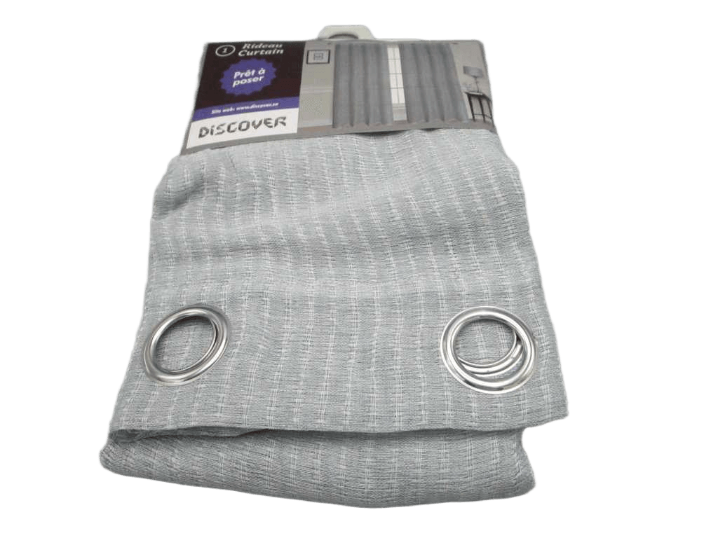 Curtain With 8 Round Rings Silver Brass 100% Polyester Gsm