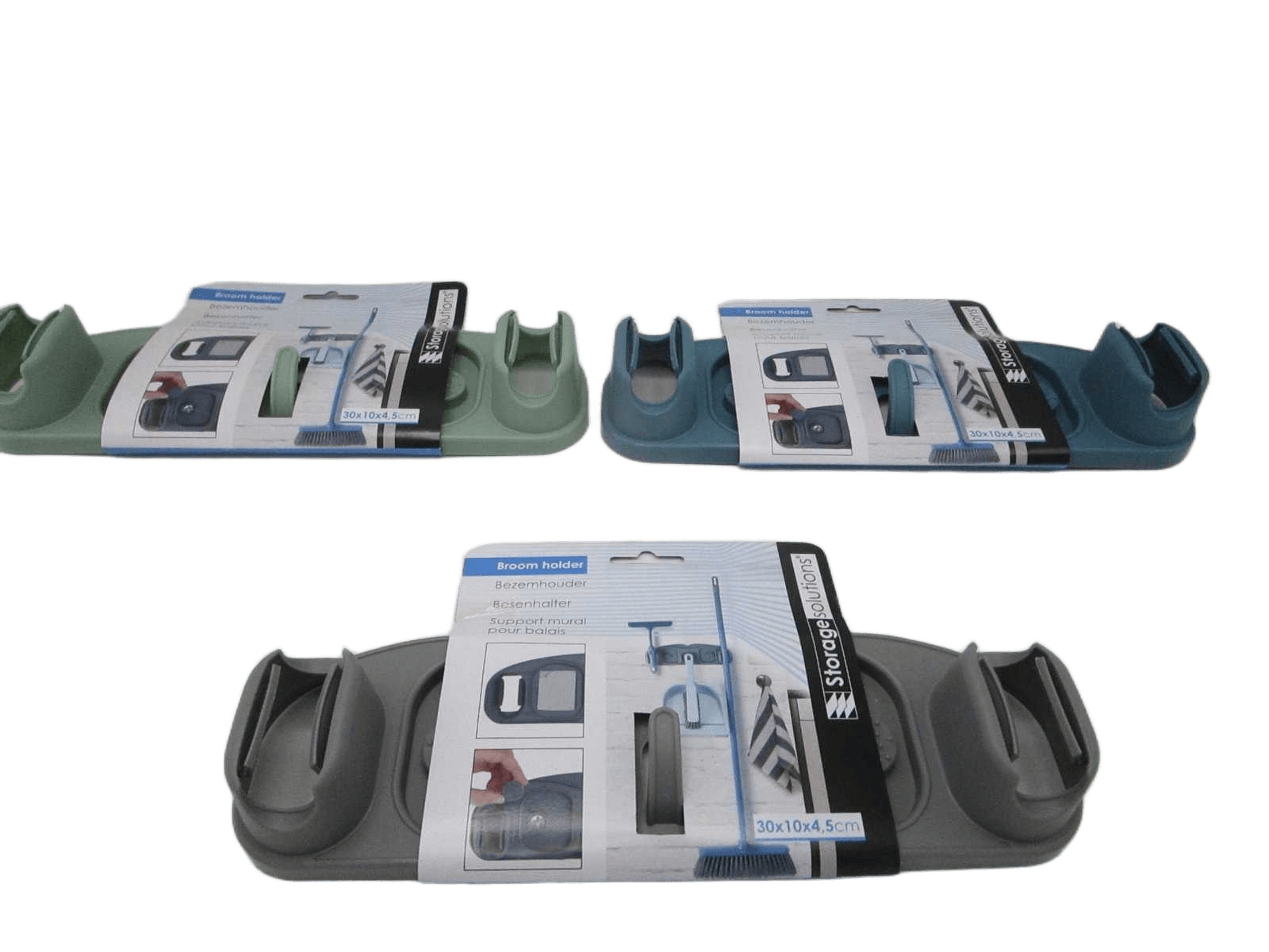 Broom Holder Pp 3ass Clr