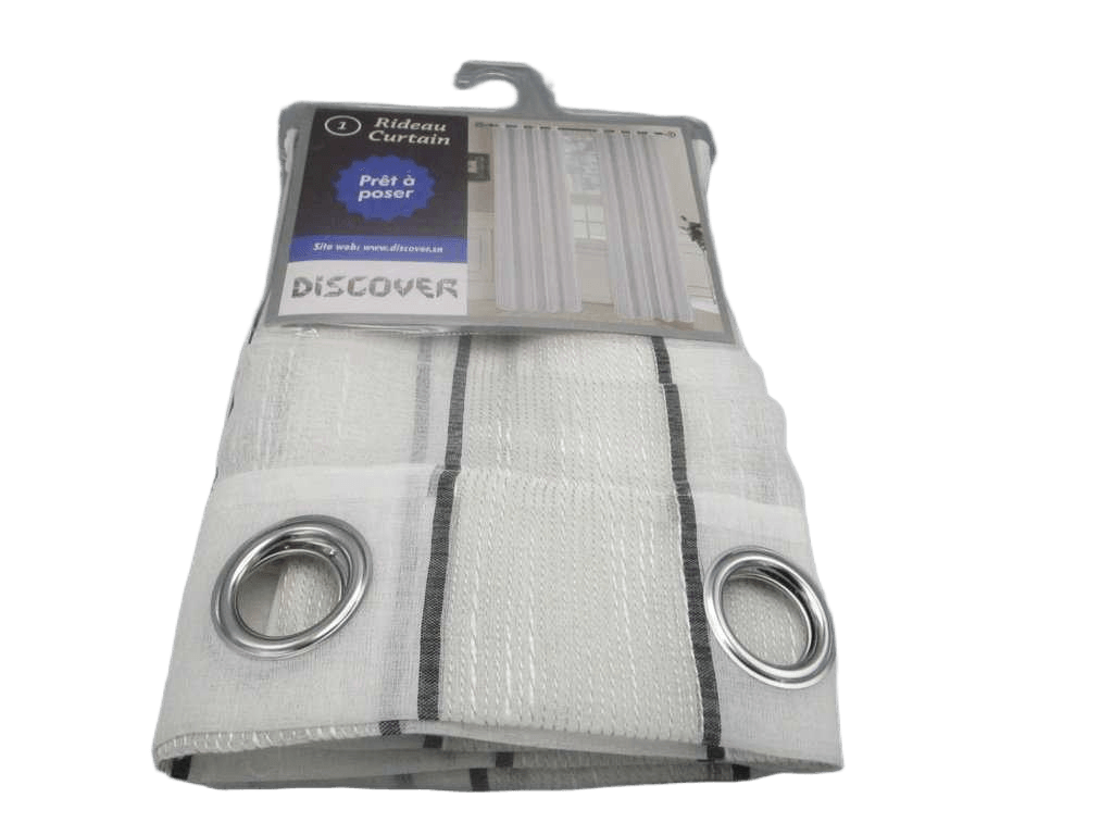 Curtain, 8 Rings Silver 100% Polyester Gsm: 106g