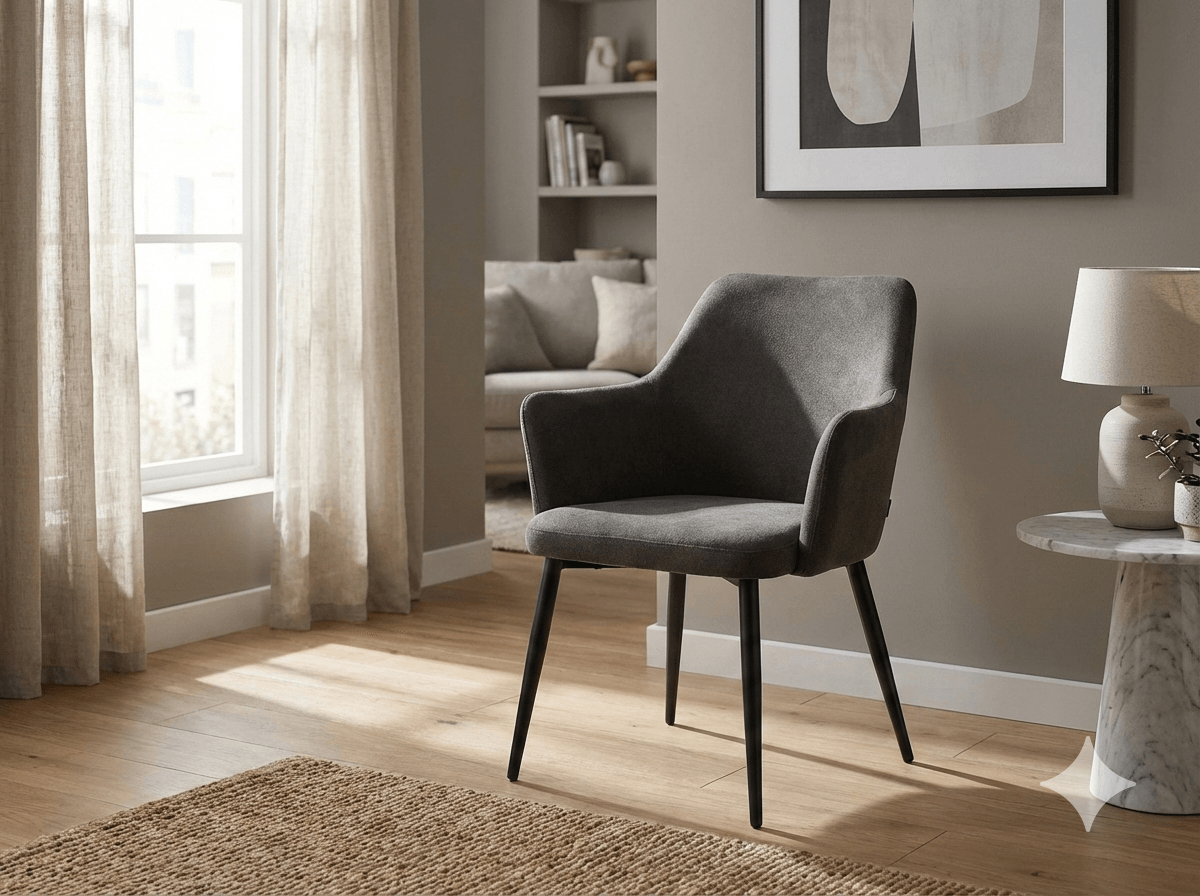 Dining Chair W Matt Black Powder Coating Legsuf860-17b Kaki 60*57*85 1cl=