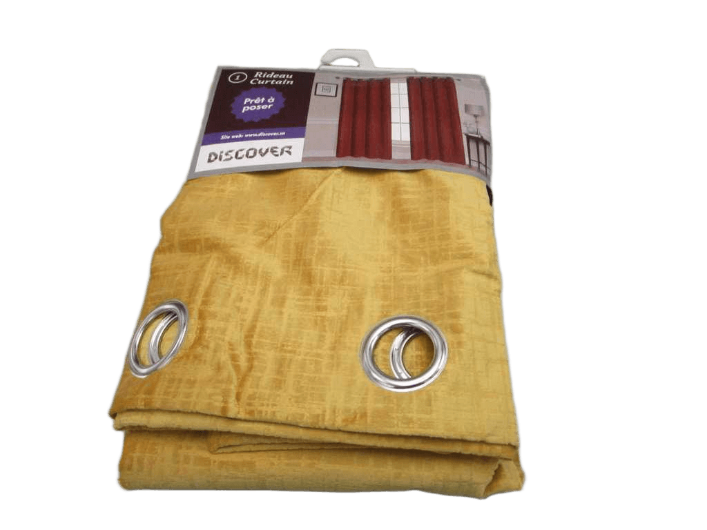 Curtain With 8 Round Rings Silver Brass 100% Polyester 260 Gsm Velvet