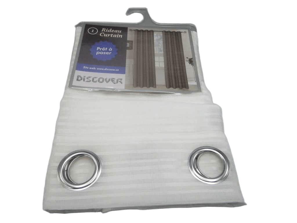 Curtain, 8 Rings Silver 100% Polyester Dolly Gsm: 70g /1