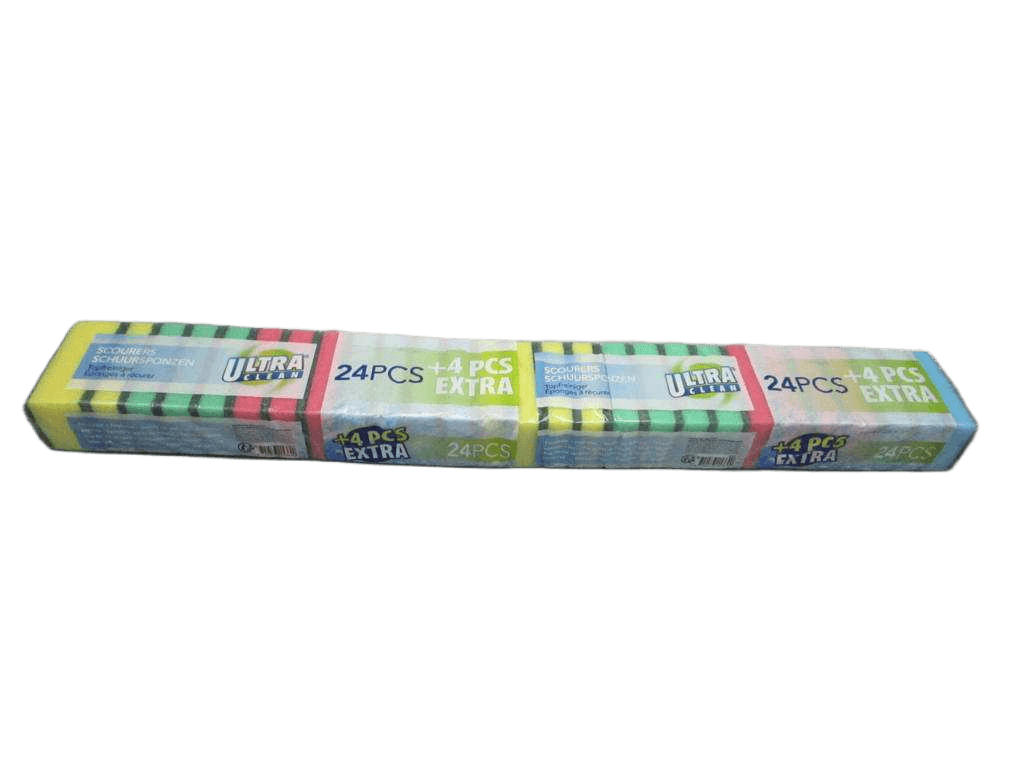Sponge Scouring 28pcs 4 Clr 1cl=