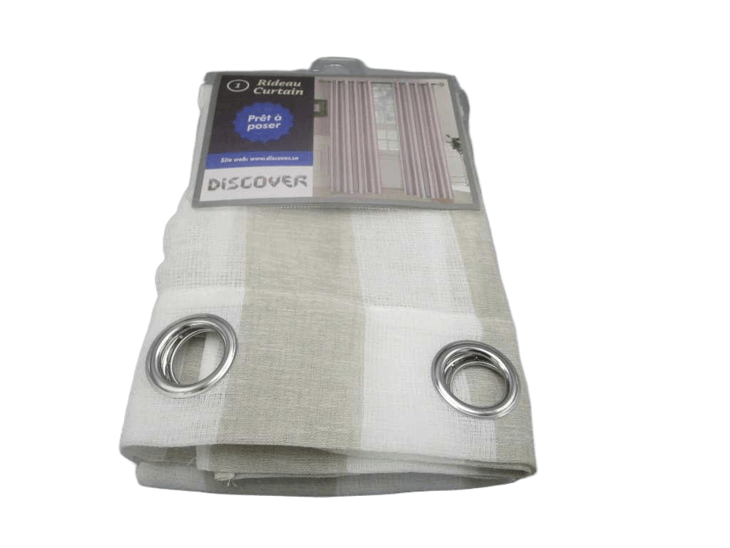 Curtain, 8 Rings Silver 100% Polyester Gsm: 140g