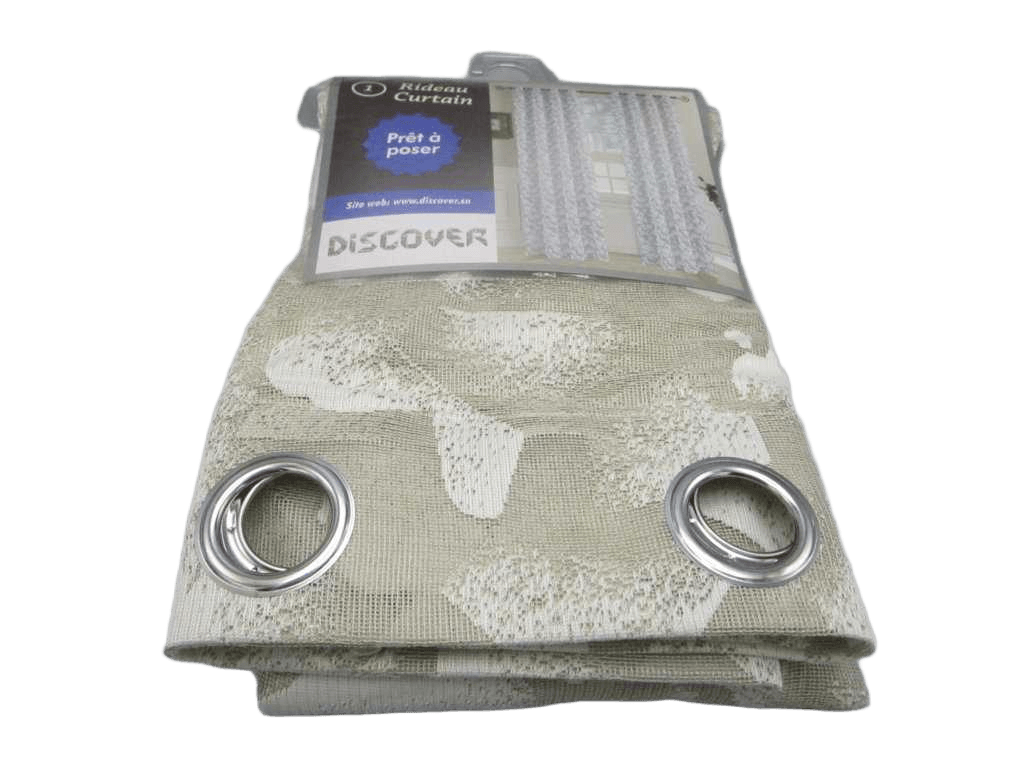 Curtain, 8 Rings Silver 100% Polyester Gsm: 104g