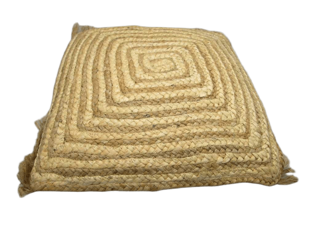 Cushion Vac. Remov. Fringe Cover 45 X 45 Cm Plain Jute+plain Cotton Tournicotti