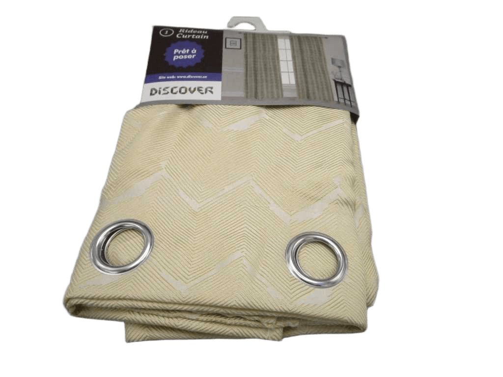 Curtain With 8 Round Rings Silver Brass 100% Polyester 160 Gsm