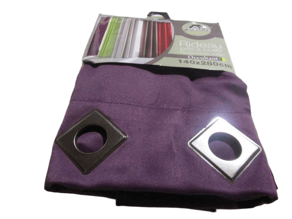 Curtain Occultant ++ 140x280 Cm 8 Square Rings 100% Polyester Clr Purple