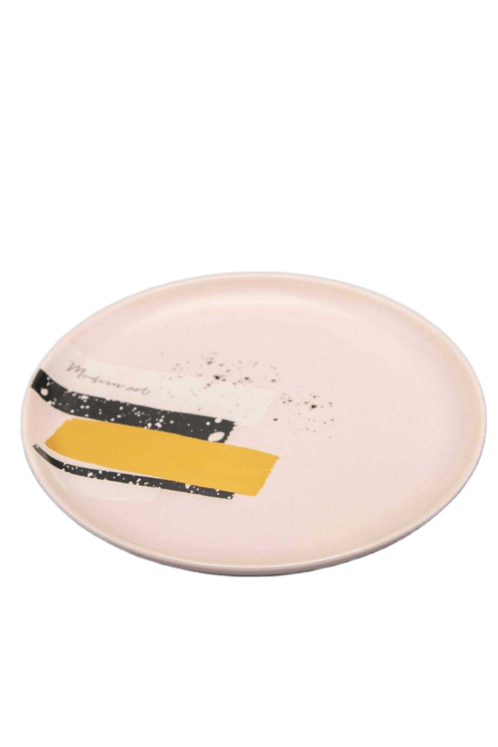 Plate 7.5'' Round W Brown Box19.5*19.5*2white/Light Pink Dark Blue