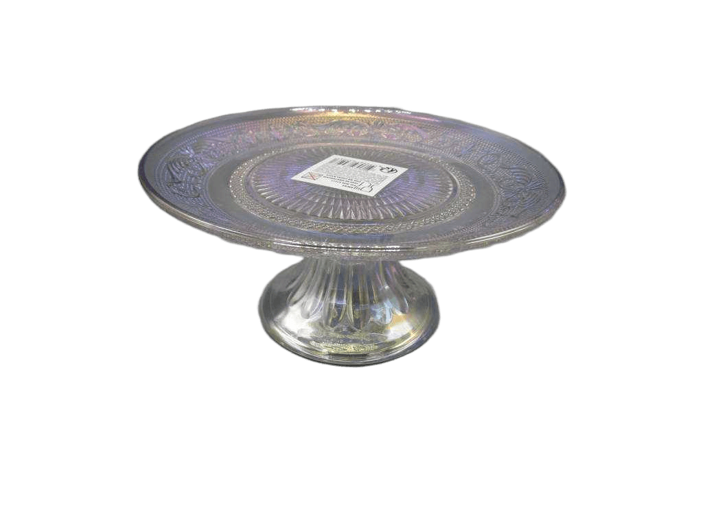 Cake Stand Glass Rainbow Clr 1cl=