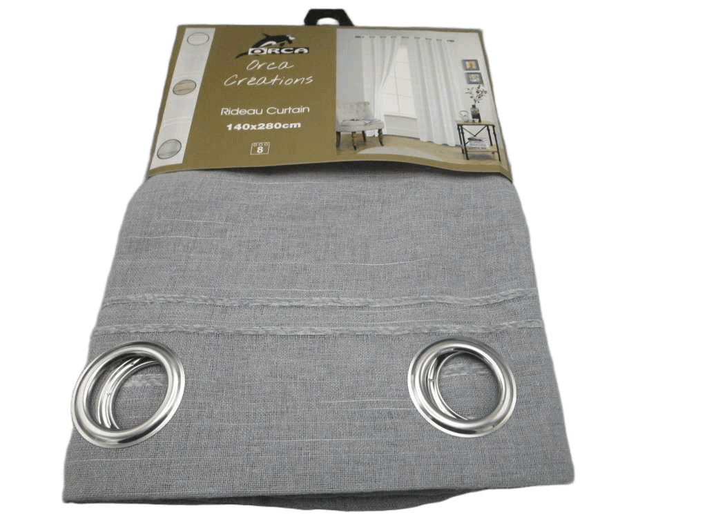 Curtain 140x280 Cm 100% Polyester 8 Ring 140gsm With Packing Hanger