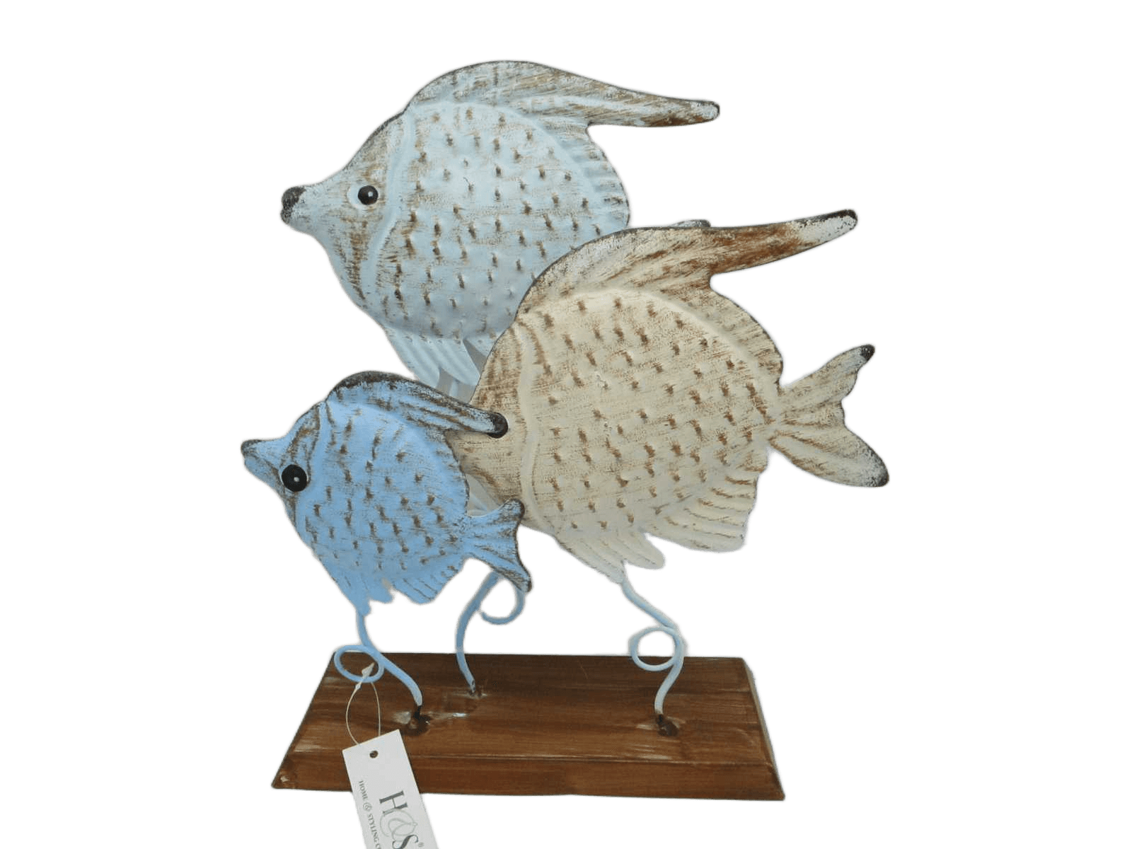 Fish Deco On Base 2ass Metal