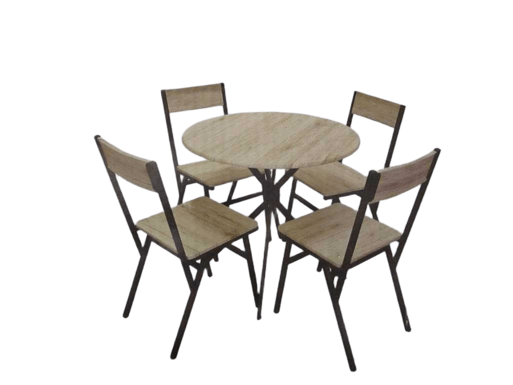 Garden Table + 4 Chairs Clr Natural