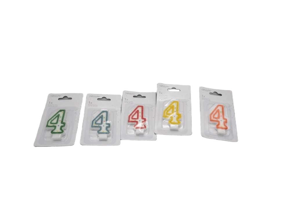 Candle Numeral 4 Height 7.3 Cm