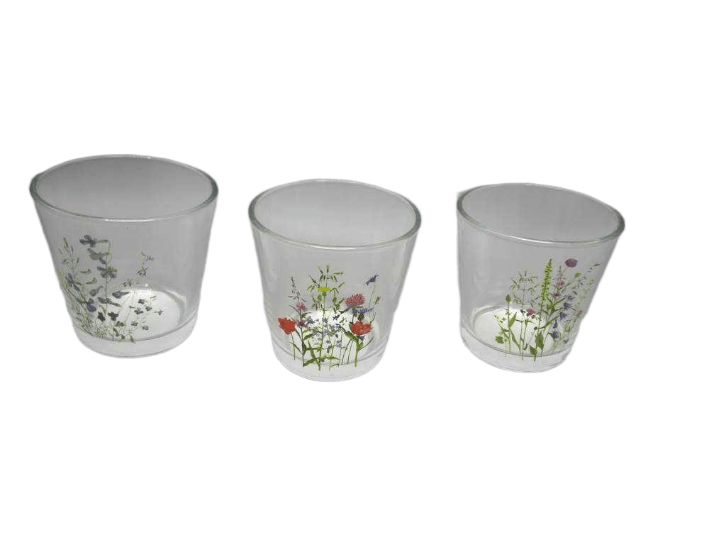 Tealight Holder Glass Flower 1cl=