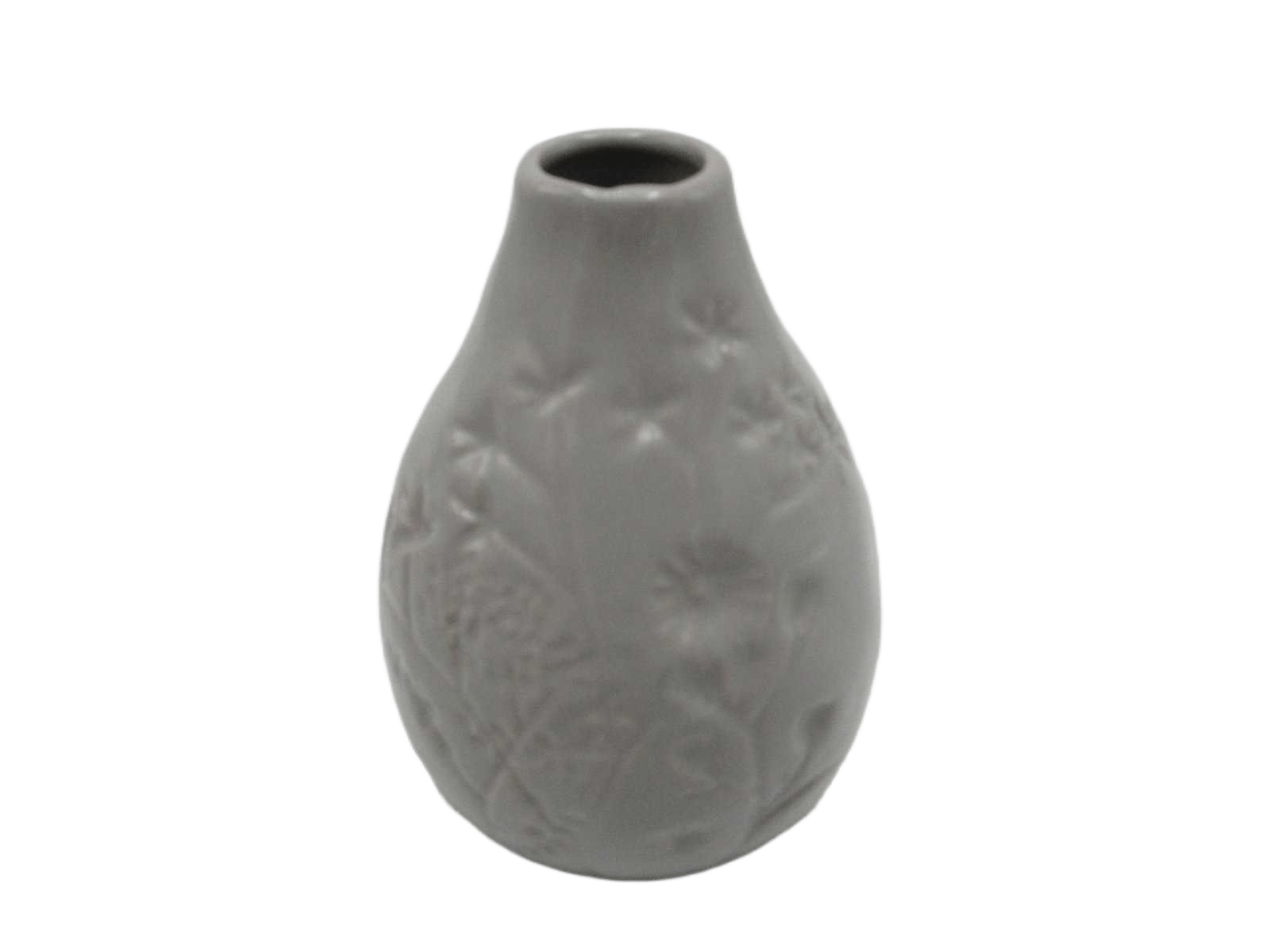 Vase With Deco 12cm Grey 2ass