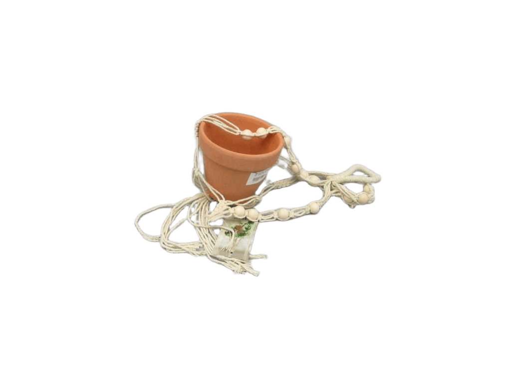 Macrame With Flowerpot 2ass Cl