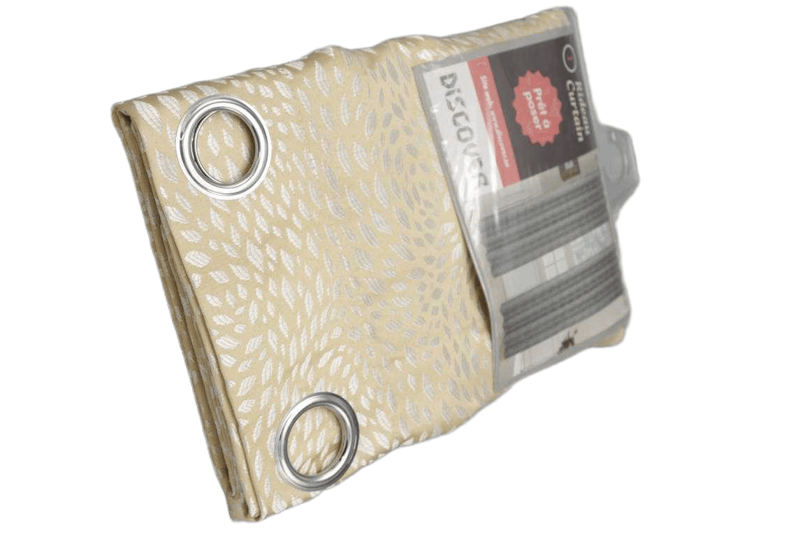 Curtain, 14 Rings Silver 100% Polyester Jacquard Gsm: 150 G Beige 1cl=