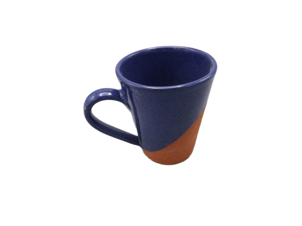 Mug 8.5*9.5 Cm, (Inner & Half Outer Color Glazed), Display Tray Petrol Blue 8.5*9.5