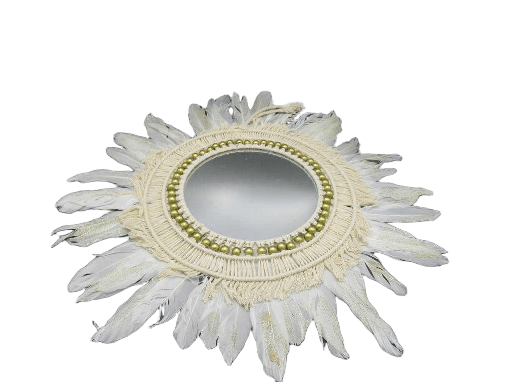 Mirror Gold Plume Bl D50cm