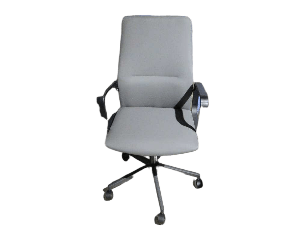 Swivel Chair, Pu, Middle Back Iron Base, Powder Coating 184 Grey Pu 184 Grey Pu