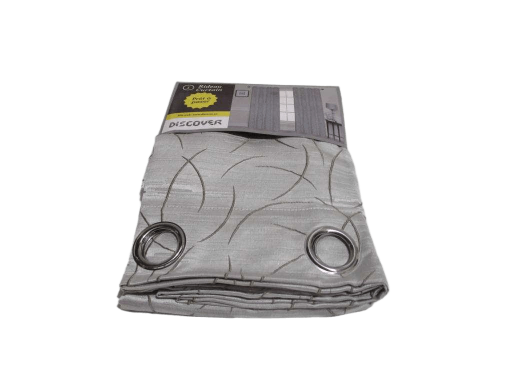 Curtain With 8 Round Rings Silver Brass 100% Polyester 160 Gsm 1cl=