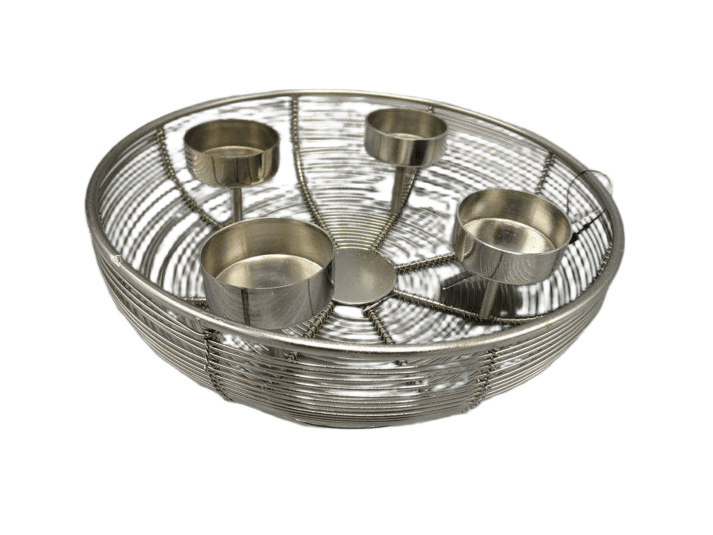 Tealight Holder Iron Woven 1cl=