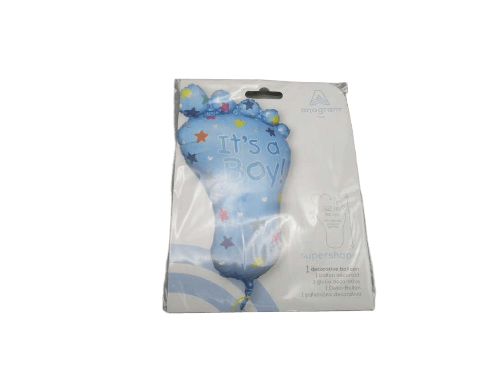 Balloon Supershape Foot - It''s A Boy Foil P35 Packaged
