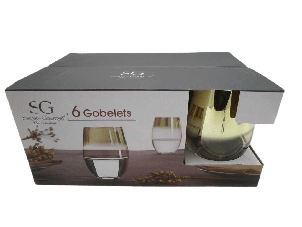 Glass Tumbler X6 Arya Or 54cl