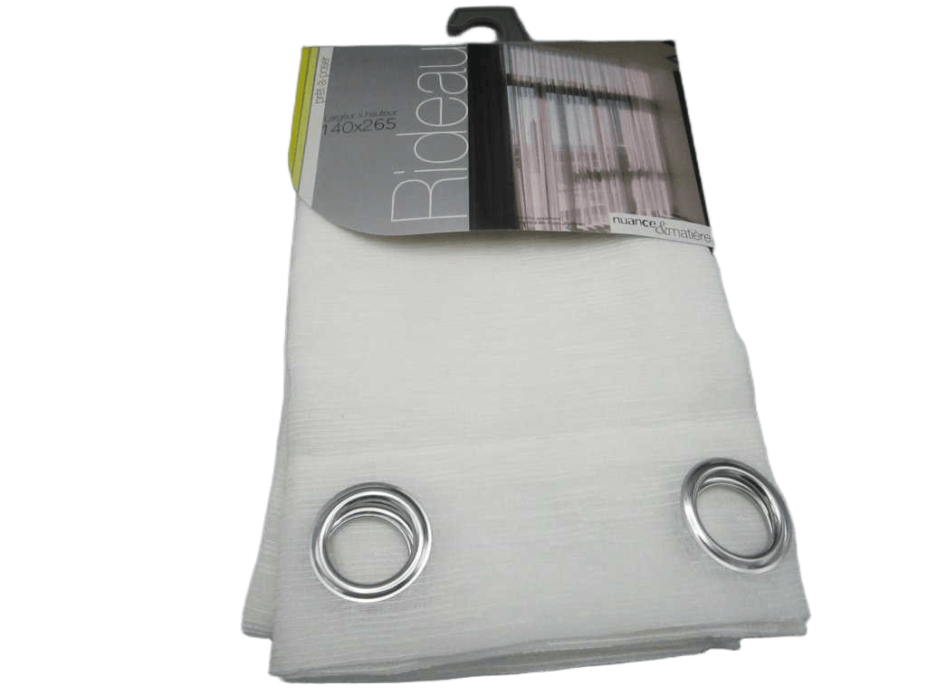 Curtain 140*270, Linen+voile 8 Rings Silver 125gsm 4 White