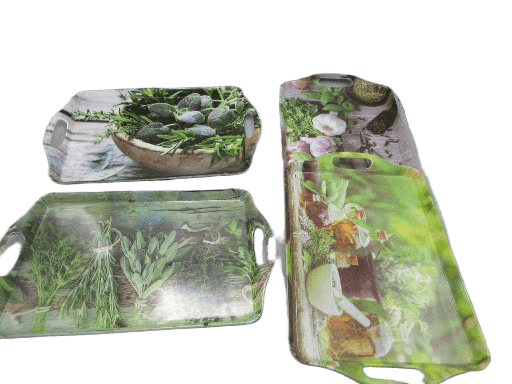 Tray Melamine 38x23cm 4ass