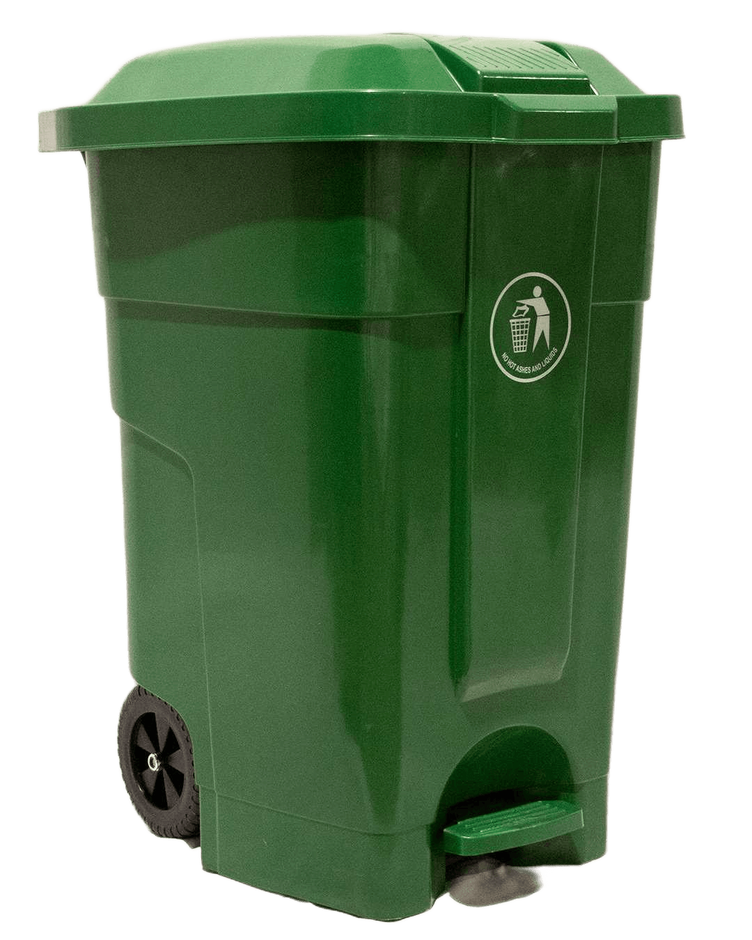 Dustbin Hdpe Plastic 70l With Paddle Greenl51*w55,5*h75cm