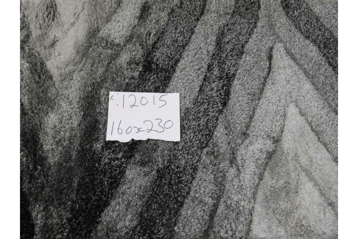 Carpet Polyester Soft & Silk Shaggy 3d Black Grey