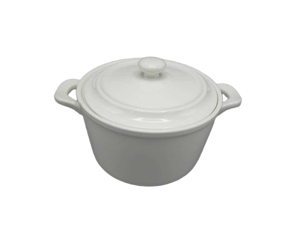 Bowl 800ml For Soup With Lid And Handle 19.2x14.5x10.8 White