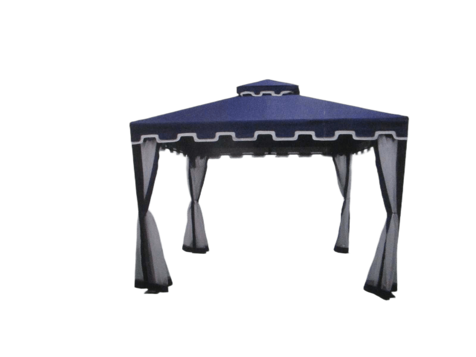 Metal Gazebo 3x3x2.7m Meter Blue Top+ White Meshsteel Tube And Polyester Cover