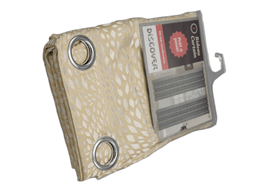 Curtain, 8 Rings Silver 100% Polyester Jacquard Gsm: 150 G Beige 1cl=