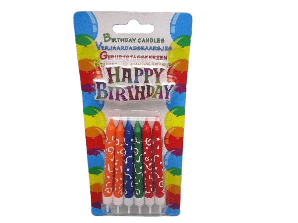 Candles Birthday 12pcs 3ass