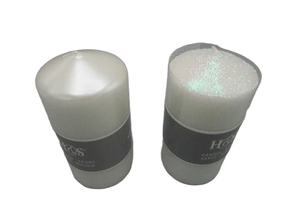 Candle White 14cm 2ass