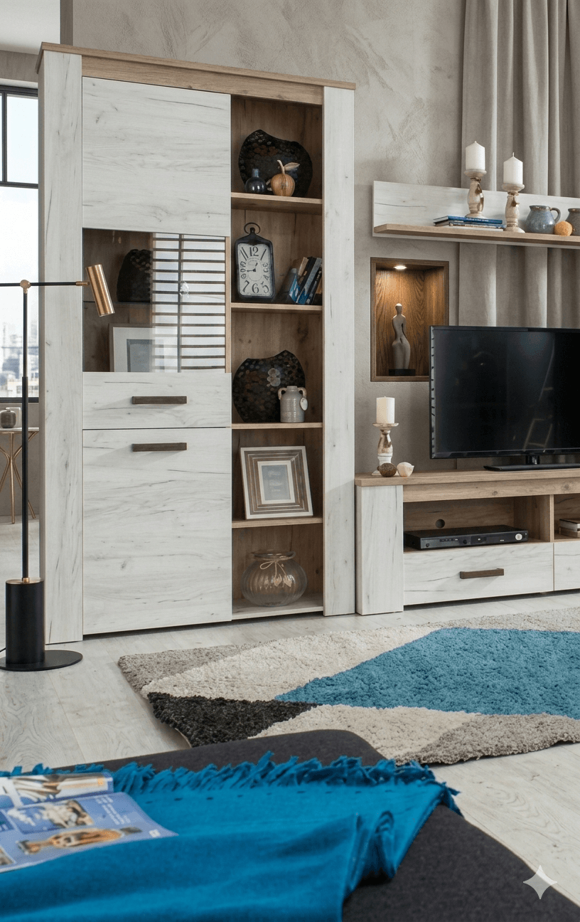 Cabinet Display Melamine White,grey